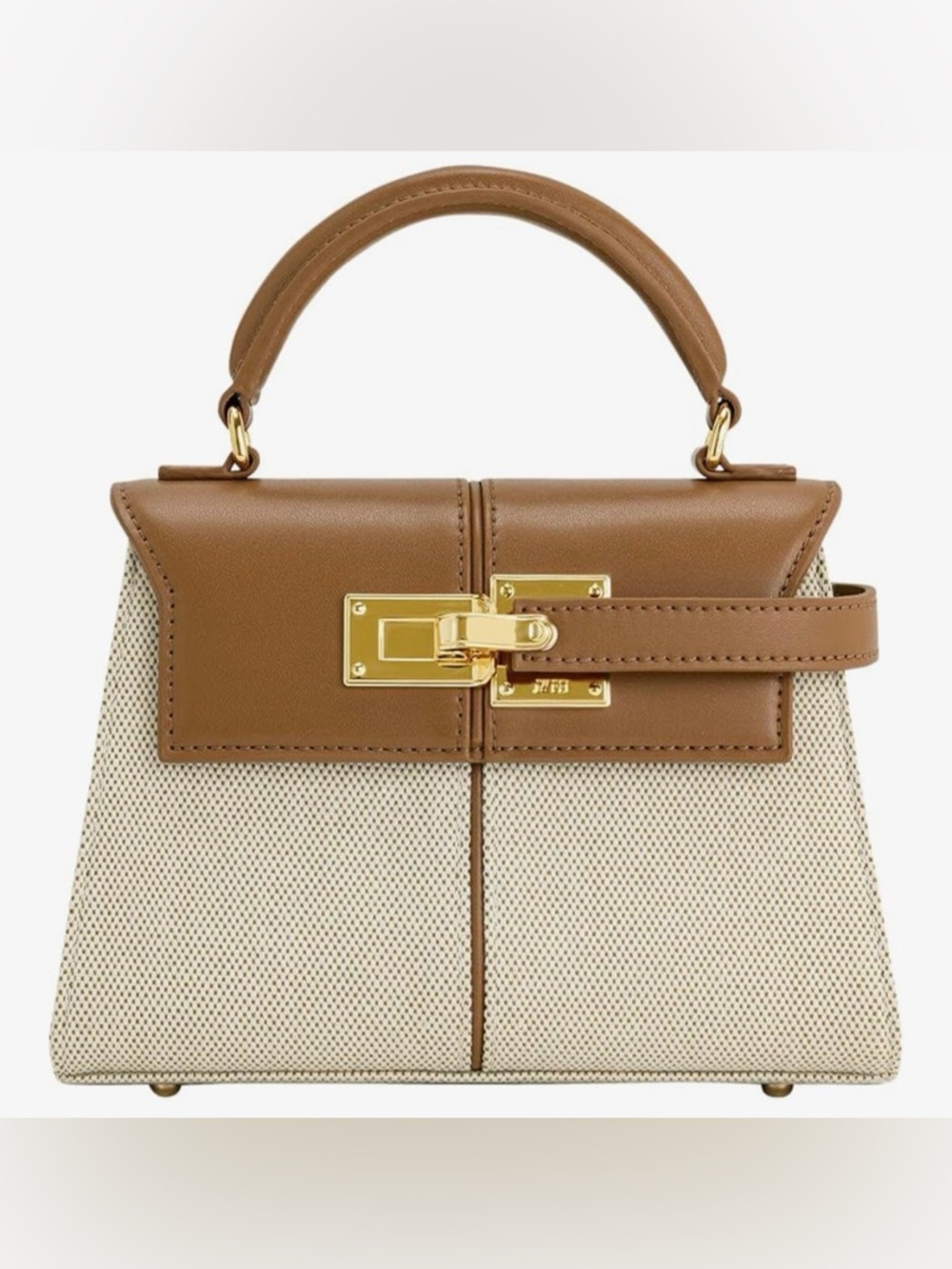 NWOT JW PEI ELISE TOP HANDLE BAG - umber canvas tan - CROSSBODY STRAP - vegan